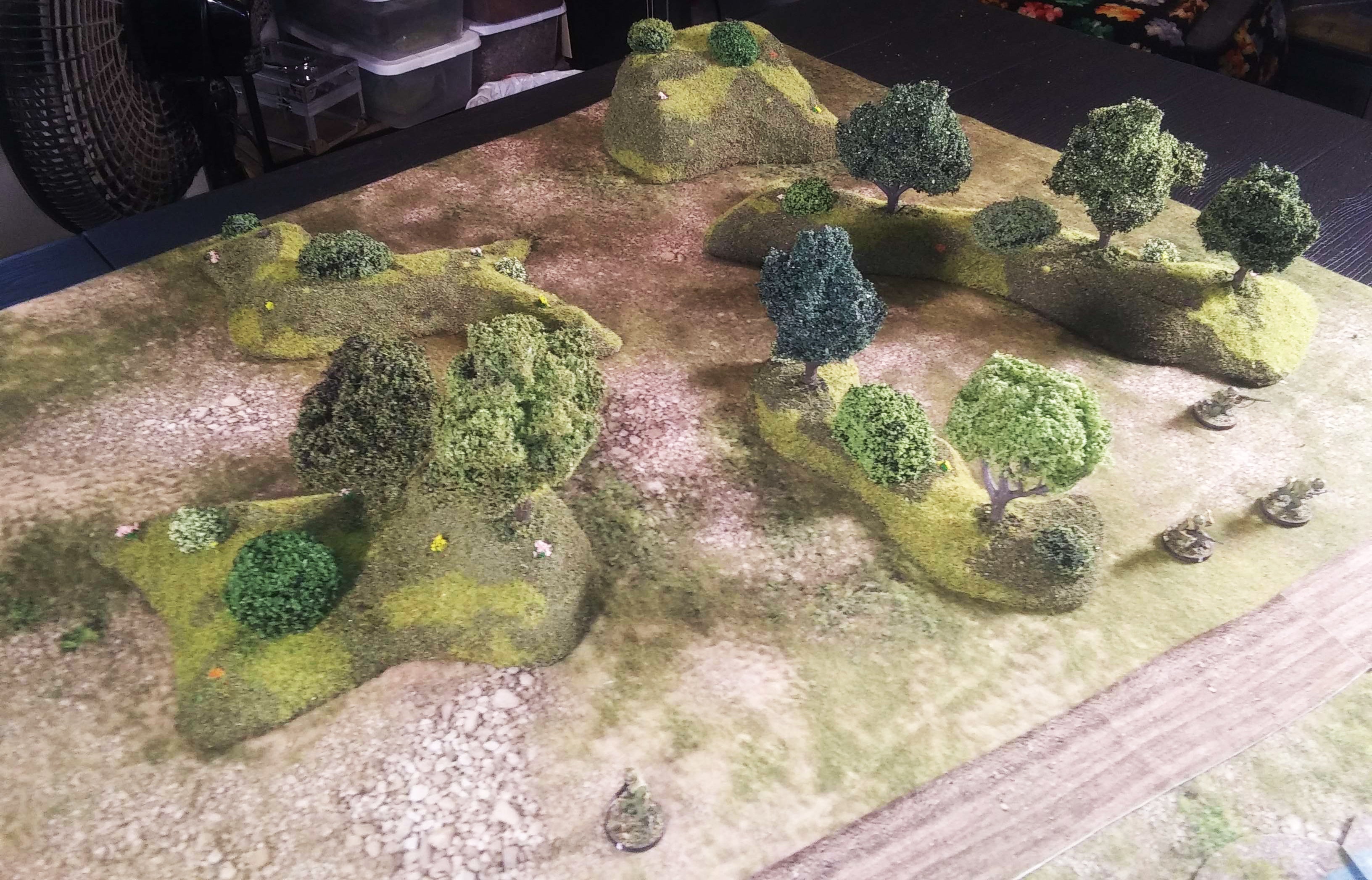 10 Piece Handcrafted Forest & Hill Terrain Set – 28mm Wargaming Scenery