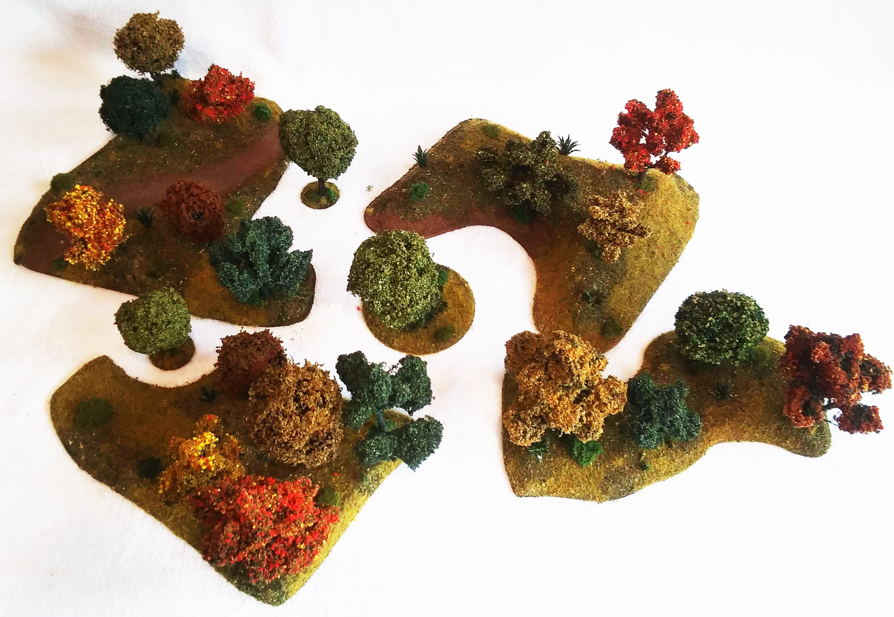 6 Piece Handcrafted Fall Forest Terrain Set – 28mm Wargaming Scenery