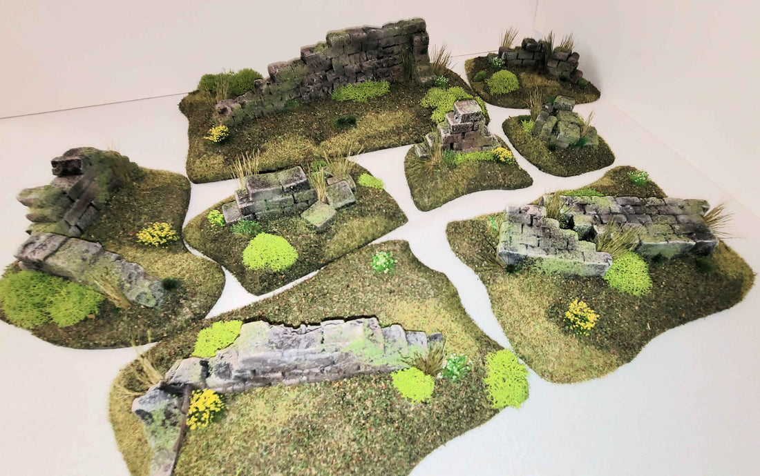 Ancient Stone Ruins Scatter Terrain Set – 28mm Modular Wargaming Scenery SHIPS FREE