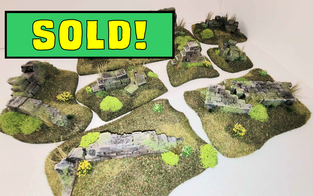 Ancient Stone Ruins Scatter Terrain Set – 28mm Modular Wargaming Scenery SHIPS FREE