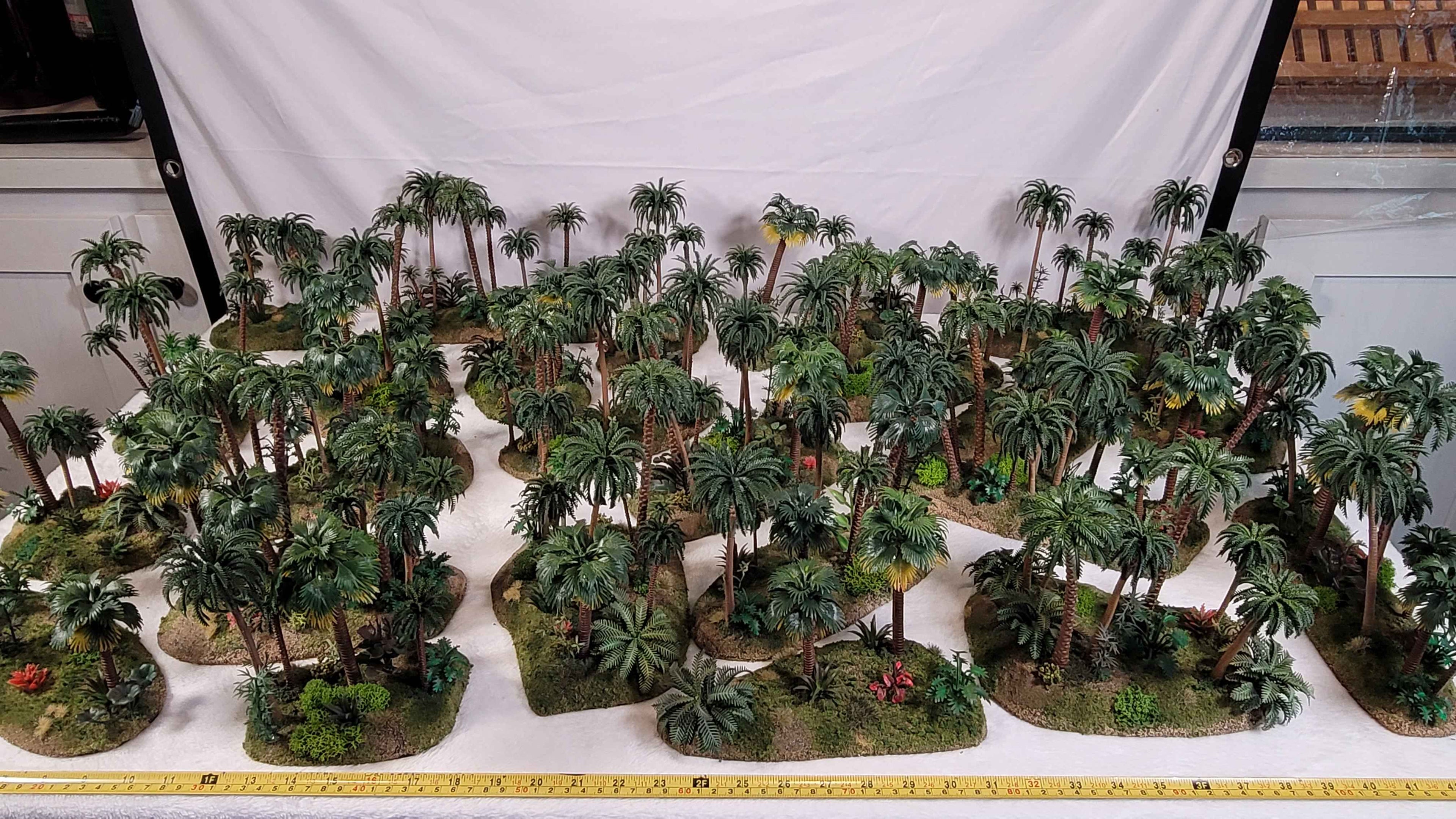 Mega Jungle Set - 25 Premium 28mm Terrain Pieces + 20 Bases + Matching Flock | Ready-to-Play Tropical Battlefield