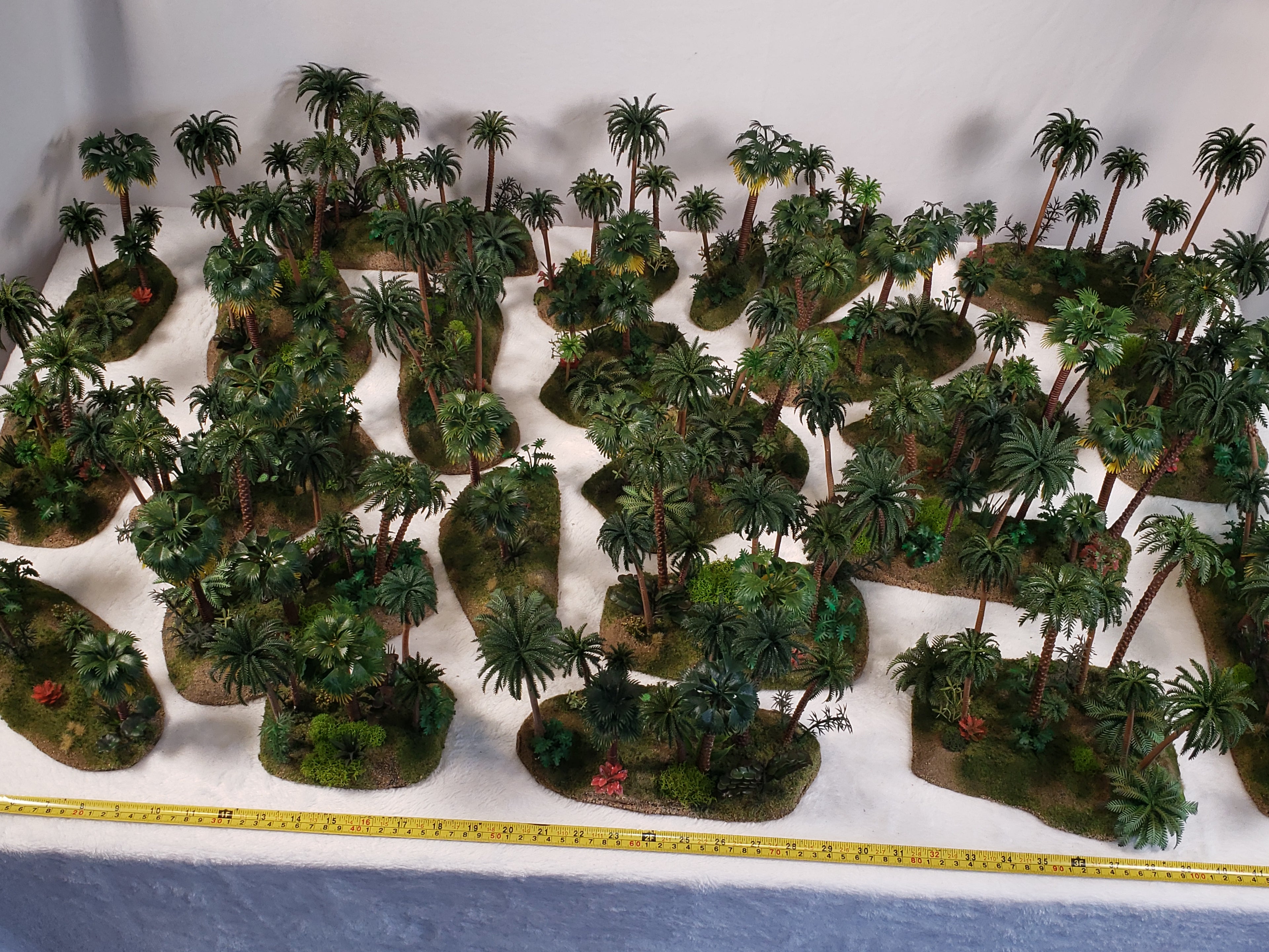 Mega Jungle Set - 25 Premium 28mm Terrain Pieces + 20 Bases + Matching Flock | Ready-to-Play Tropical Battlefield