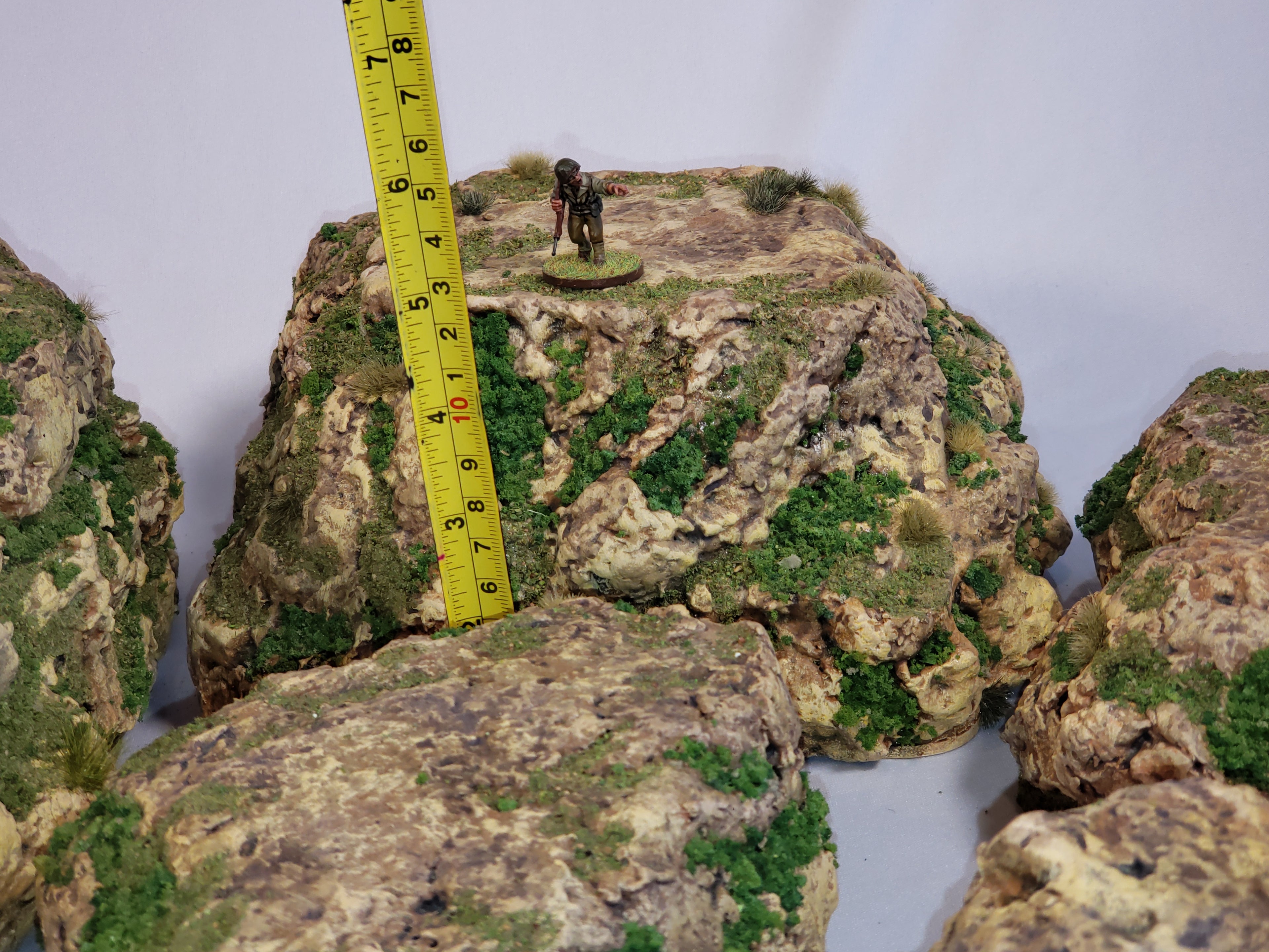 11-Piece Desert Rock & Hill Terrain Set | 28mm Wargaming | Painted & Flocked | Ready to Play