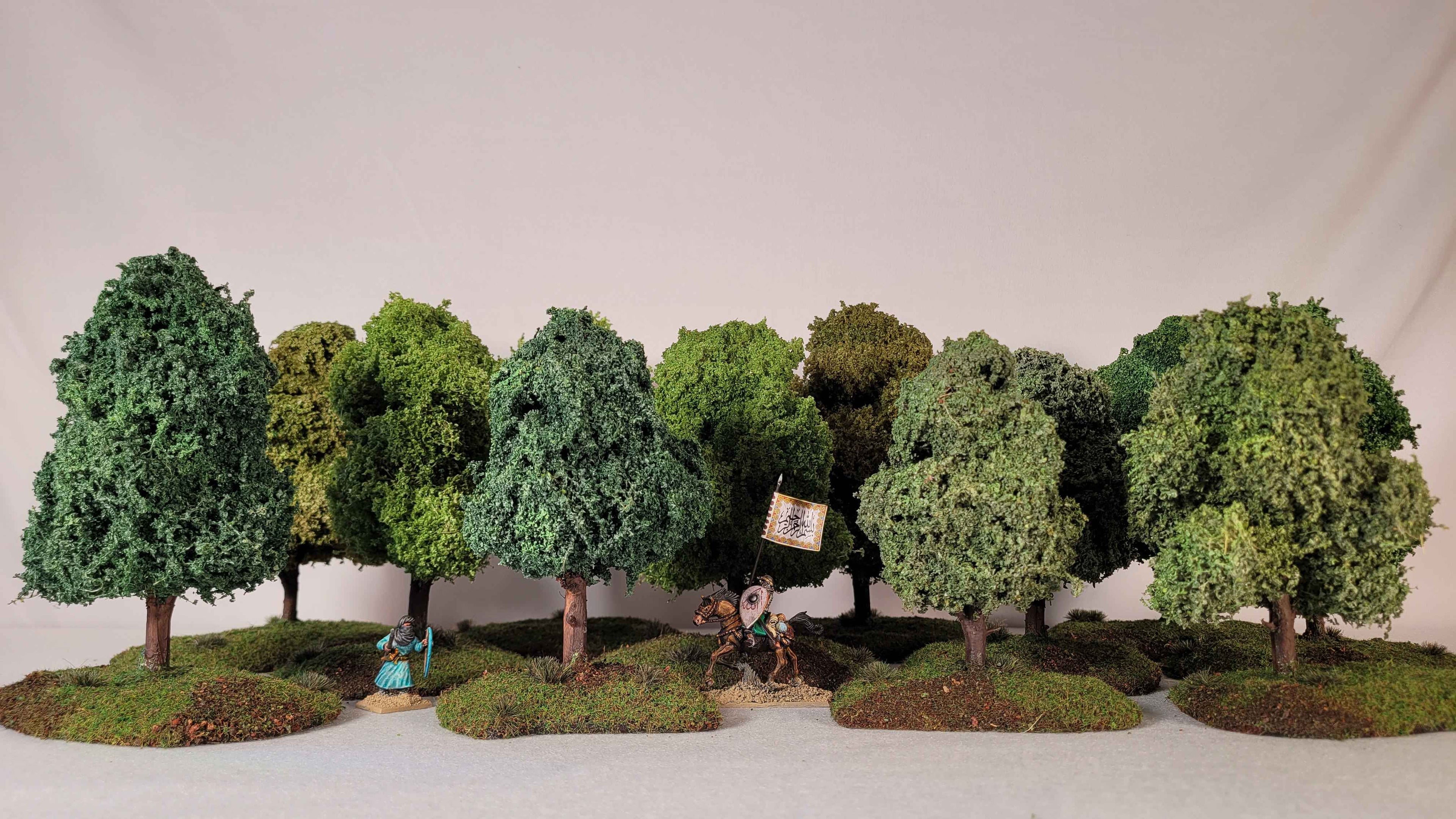 12 Woodland Tree Set | Hand-Made MDF Bases | Tabletop Wargaming Forest Scatter