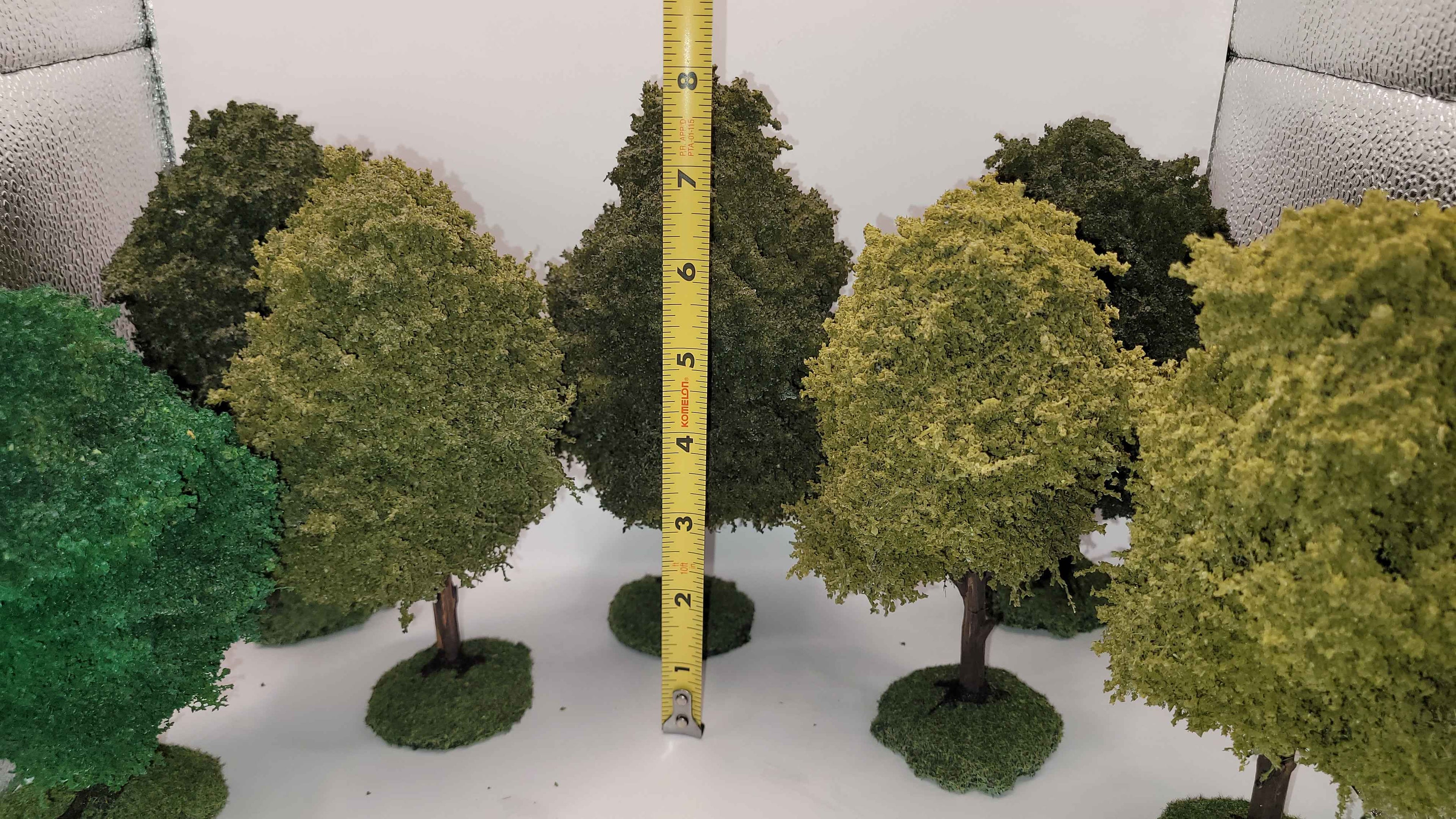 Truescale Deciduous Trees for 28mm Miniatures | 5-7" Durable Tabletop Terrain | MDF Base | Set of 10