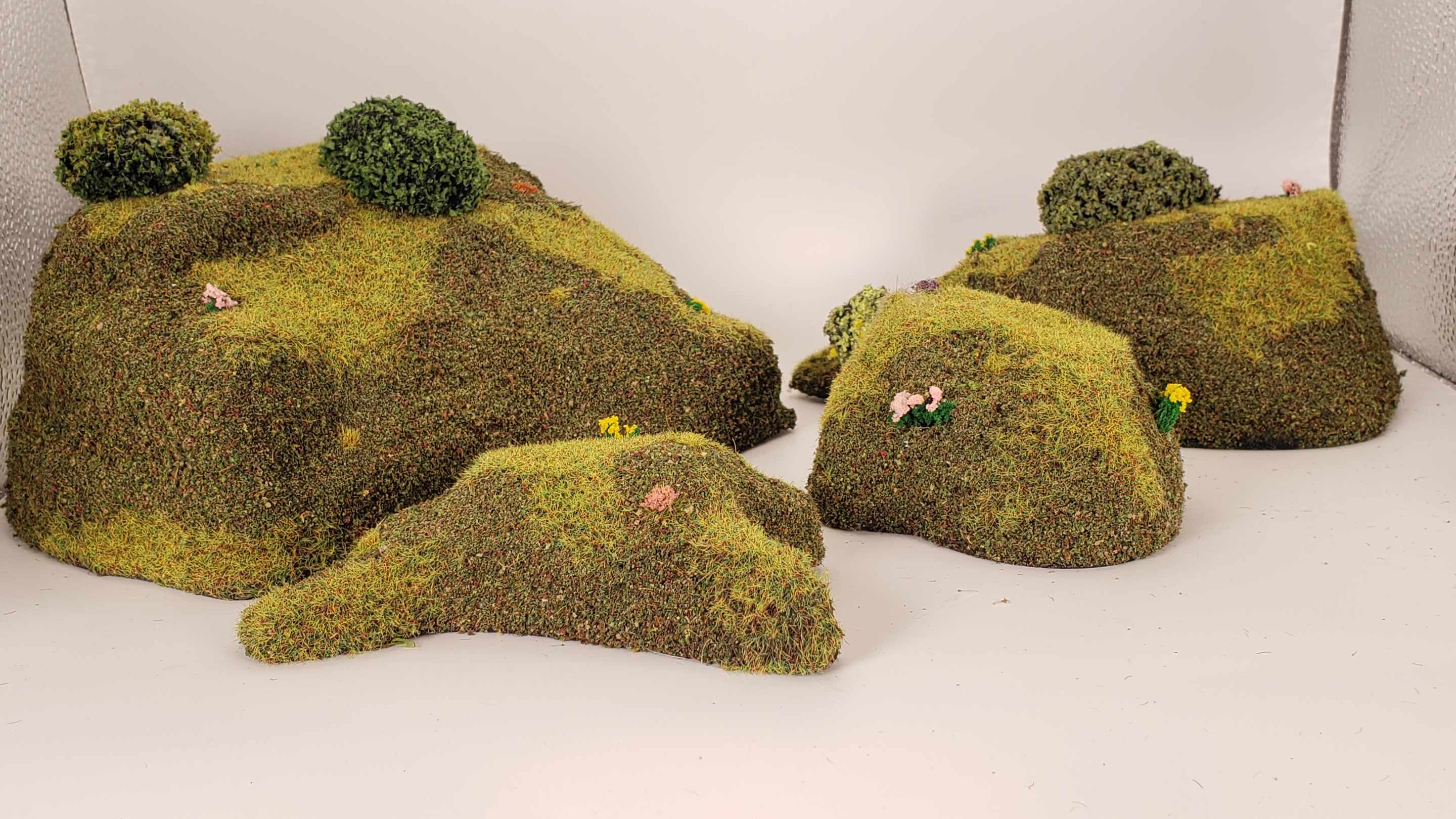10 Piece Handcrafted Forest & Hill Terrain Set – 28mm Wargaming Scenery