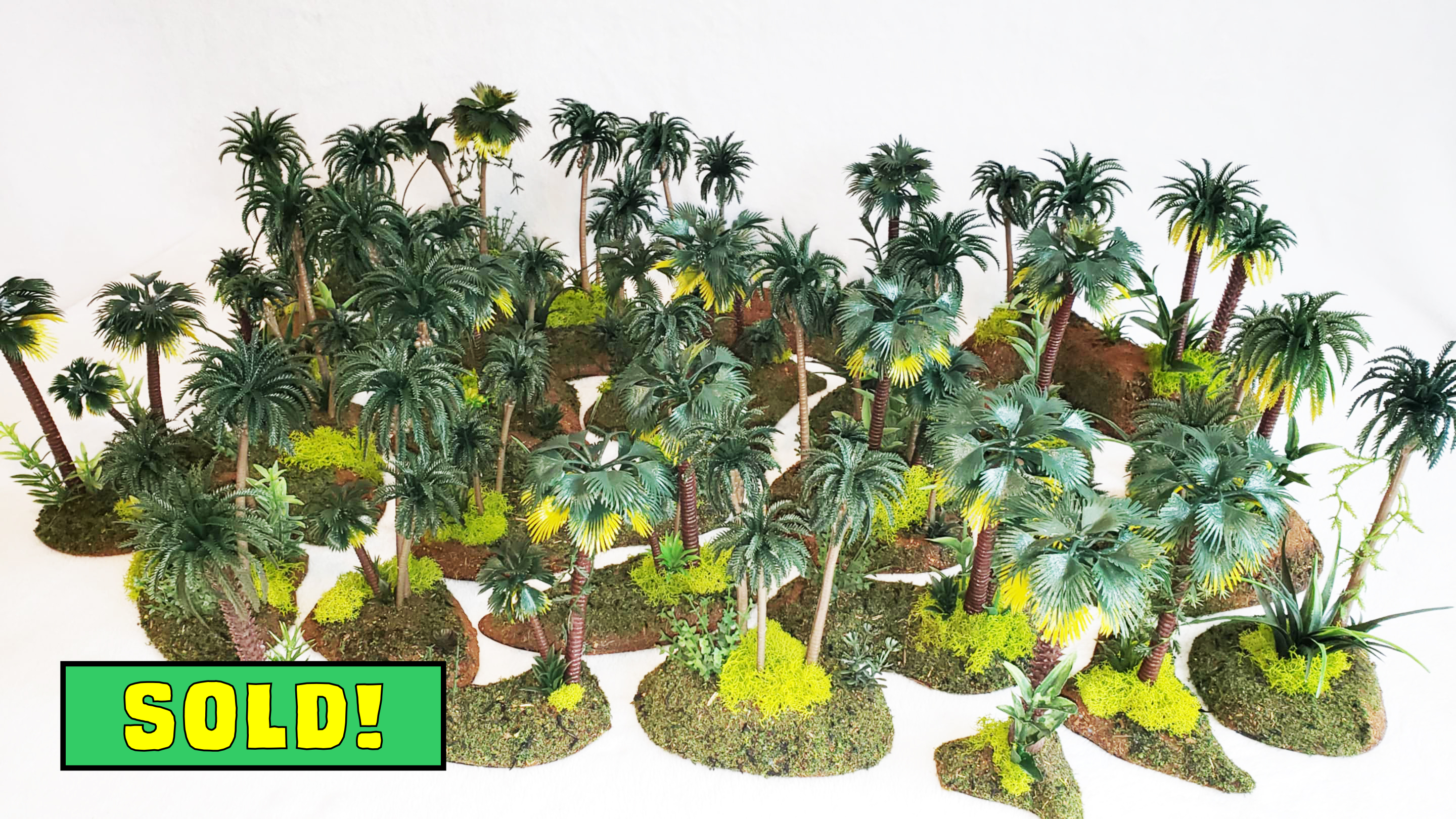 23-Piece Handcrafted Jungle Terrain Set – 28mm+ Wargaming Scenery