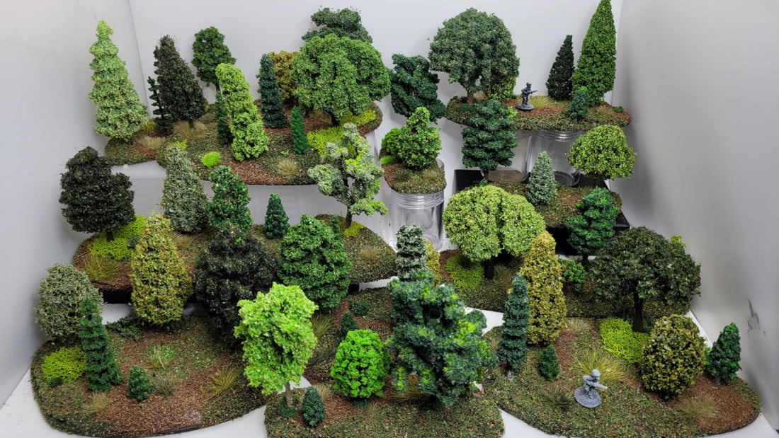 16 Piece 15mm Forest Terrain Set – Hand-Built Woodland Bases SHIPS FREE
