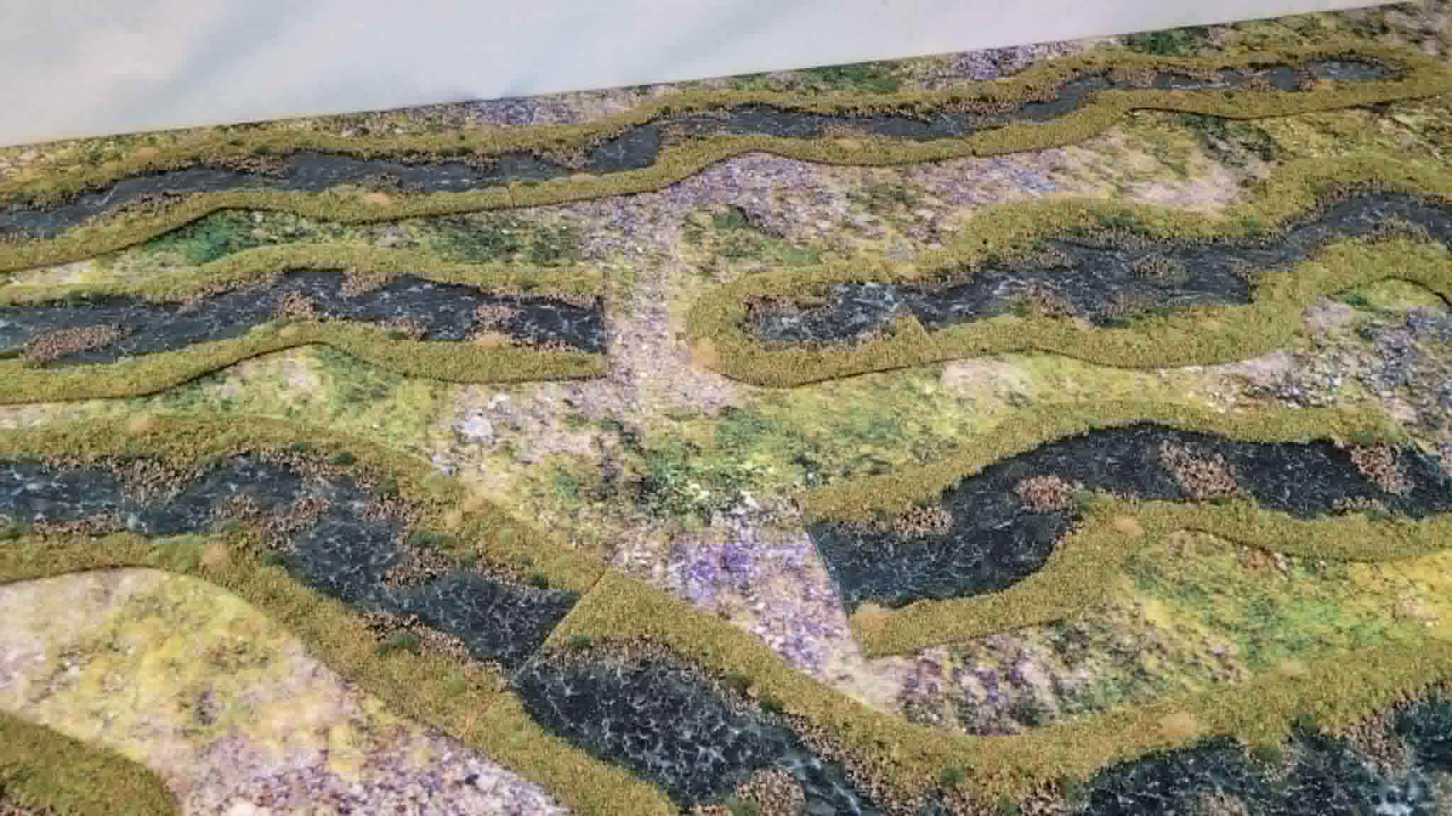 Over 15ft of Handmade 28mm Stream Set — 18-Piece Flocked River Terrain with Bends, Forks, Ponds & Springs | Wargaming & RPG Water Features