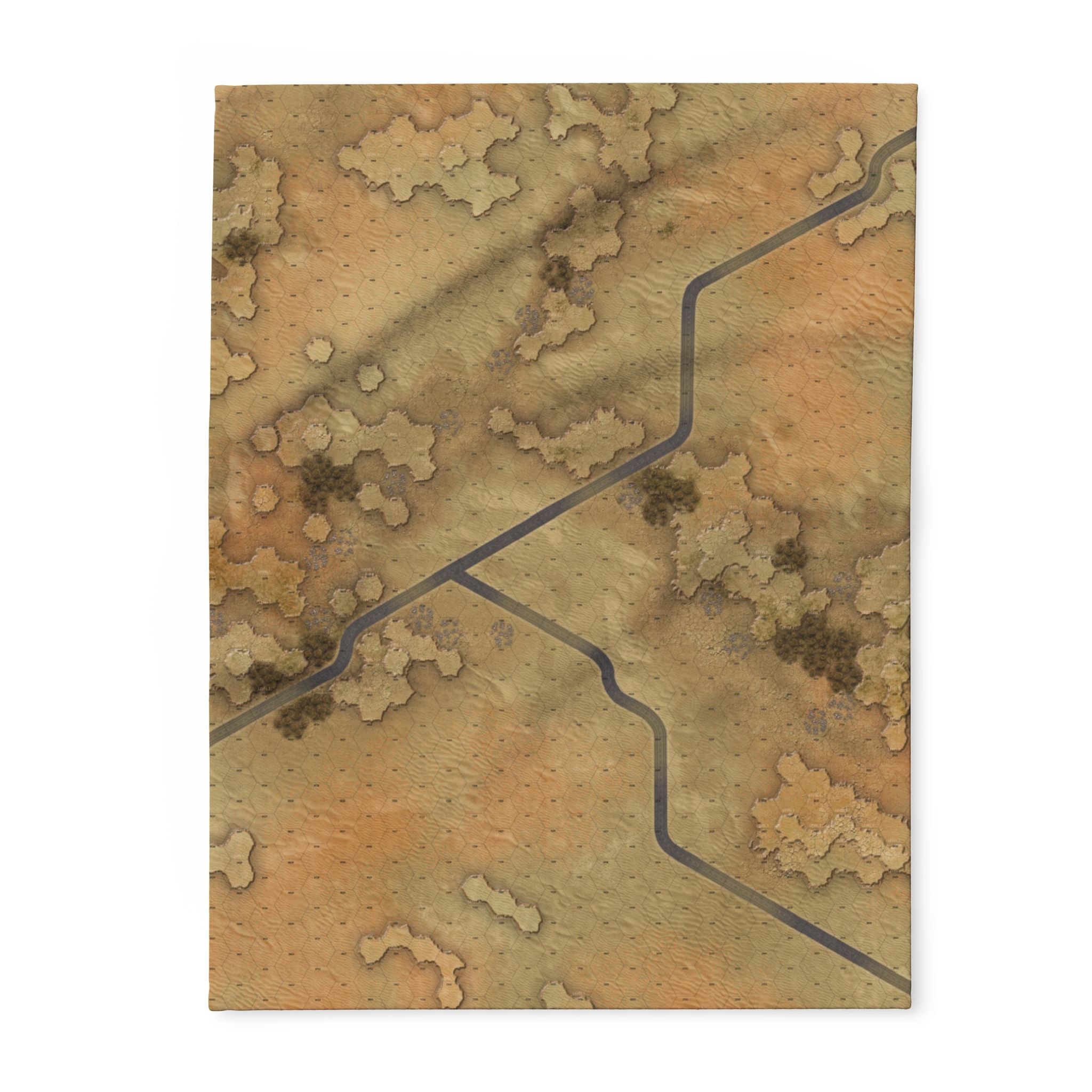 Desert Crossroads Hex Battle Mat — FeltPro Cloth for BattleTech & Alpha Strike