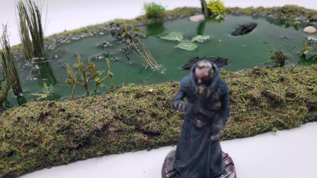 28mm Reeded Marsh / Green Pond — Hand-Made Water Feature SHIPS FREE