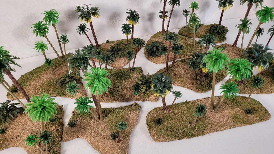Palm Grove Scatter Pack – Ready-to-Play Oasis/Beach Terrain (28–32mm) Ships Free!