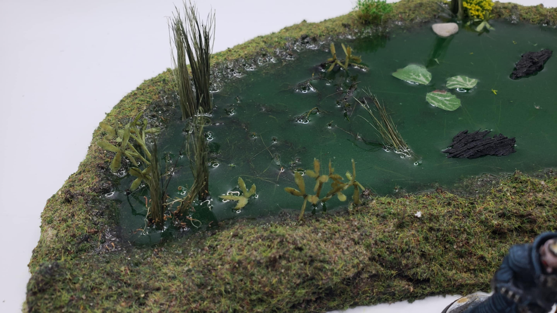 28mm Reeded Marsh / Green Pond — Hand-Made Water Feature SHIPS FREE
