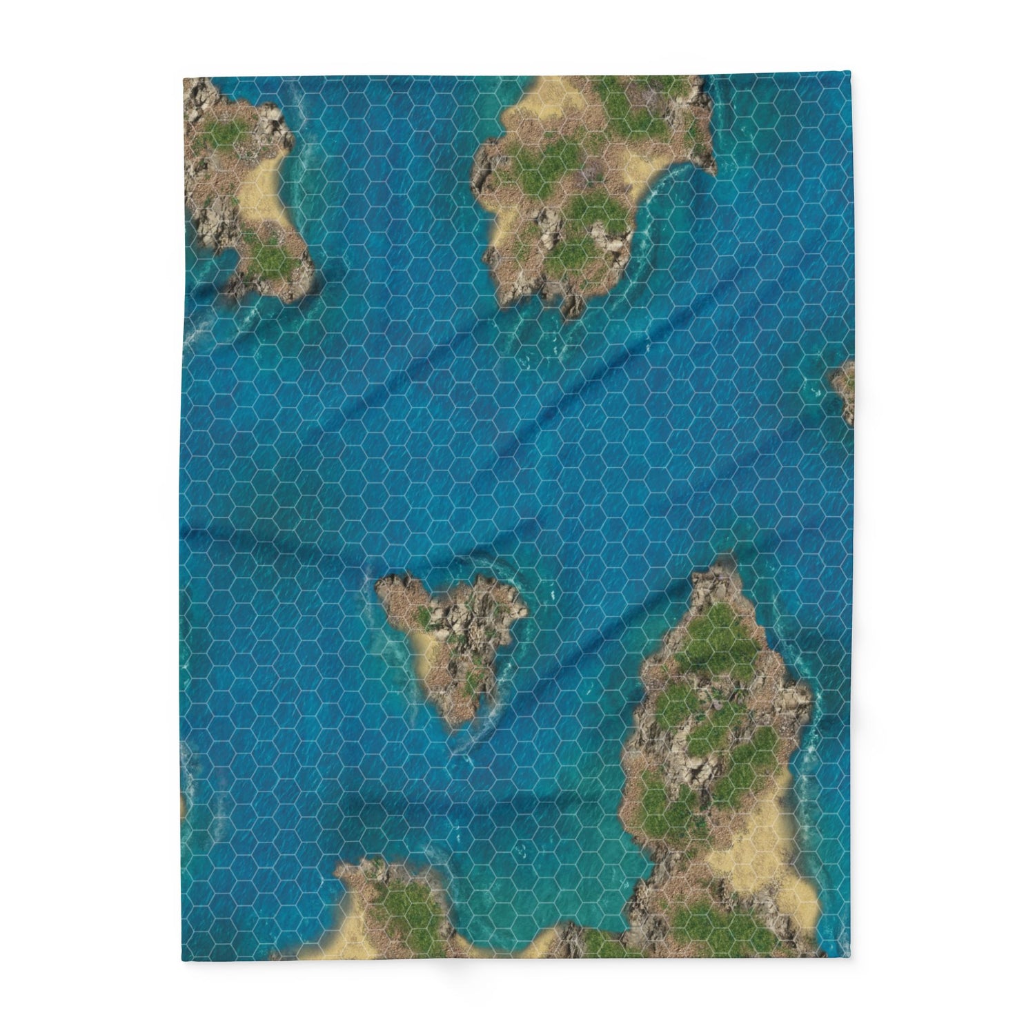 Paradise Islands (w/2.125" Flat to Flat Big Hexes) FeltPro™ Cloth Battle Mat