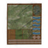 FeltPro Starter Combo Mat 50x60 felt sheet with 3x3 grassland battlefield, stream sections, dirt roads with intersections, farm fields, and marsh pond for skirmish wargaming