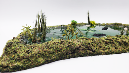 28mm Reeded Marsh / Green Pond — Hand-Made Water Feature 