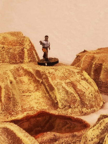 16-Piece Handcrafted Desert Terrain Set – Rocky Outcrops &amp; Wasteland Scenery