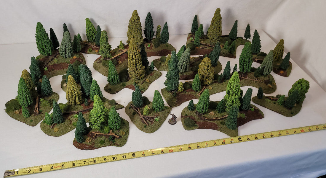 15-Piece Modular Pine Forest Terrain Set – 28mm Wargaming Scenery