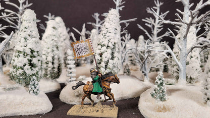Winter Warfare Terrain Set – 20-Piece Hand-Made Snow Forest Collection (28mm, MDF Bases)