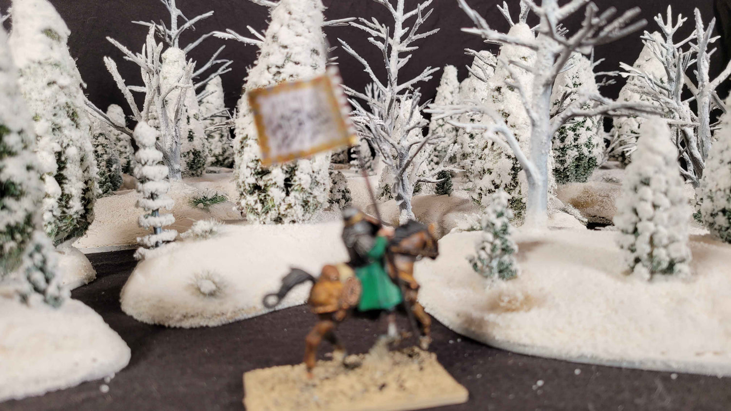 Winter Warfare Terrain Set – 20-Piece Hand-Made Snow Forest Collection (28mm, MDF Bases)