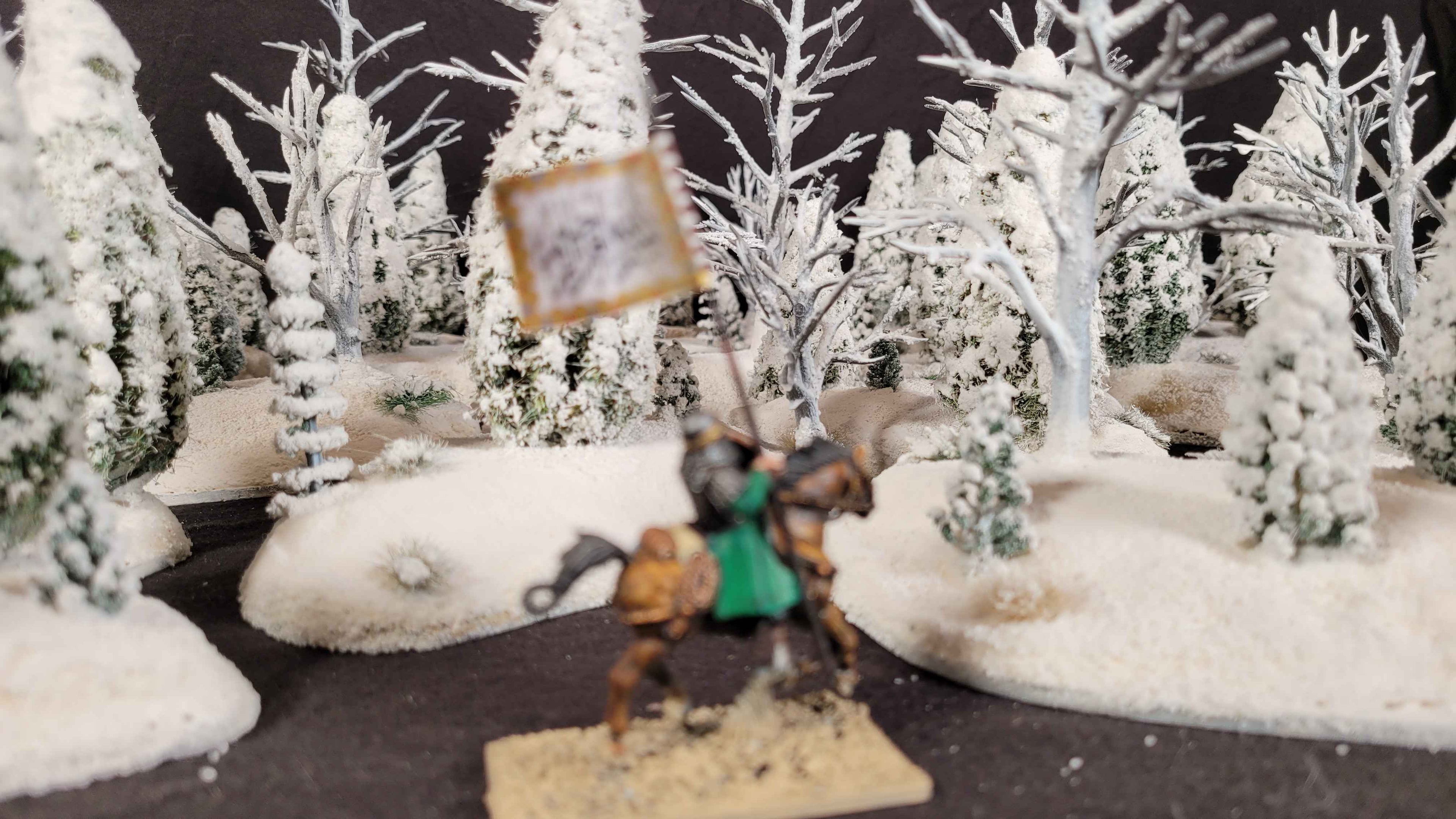Winter Warfare Terrain Set – 20-Piece Hand-Made Snow Forest Collection (28mm, MDF Bases)
