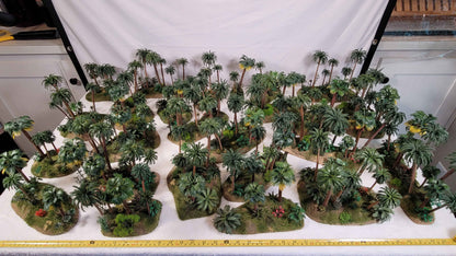 Mega Jungle Set - 25 Premium 28mm Terrain Pieces + 20 Bases + Matching Flock | Ready-to-Play Tropical Battlefield