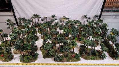 Mega Jungle Set - 25 Premium 28mm Terrain Pieces + 20 Bases + Matching Flock | Ready-to-Play Tropical Battlefield