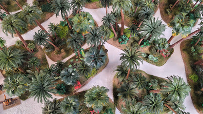 Mega Jungle Set - 25 Premium 28mm Terrain Pieces + 20 Bases + Matching Flock | Ready-to-Play Tropical Battlefield