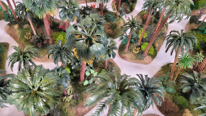 Mega Jungle Set - 25 Premium 28mm Terrain Pieces + 20 Bases + Matching Flock | Ready-to-Play Tropical Battlefield
