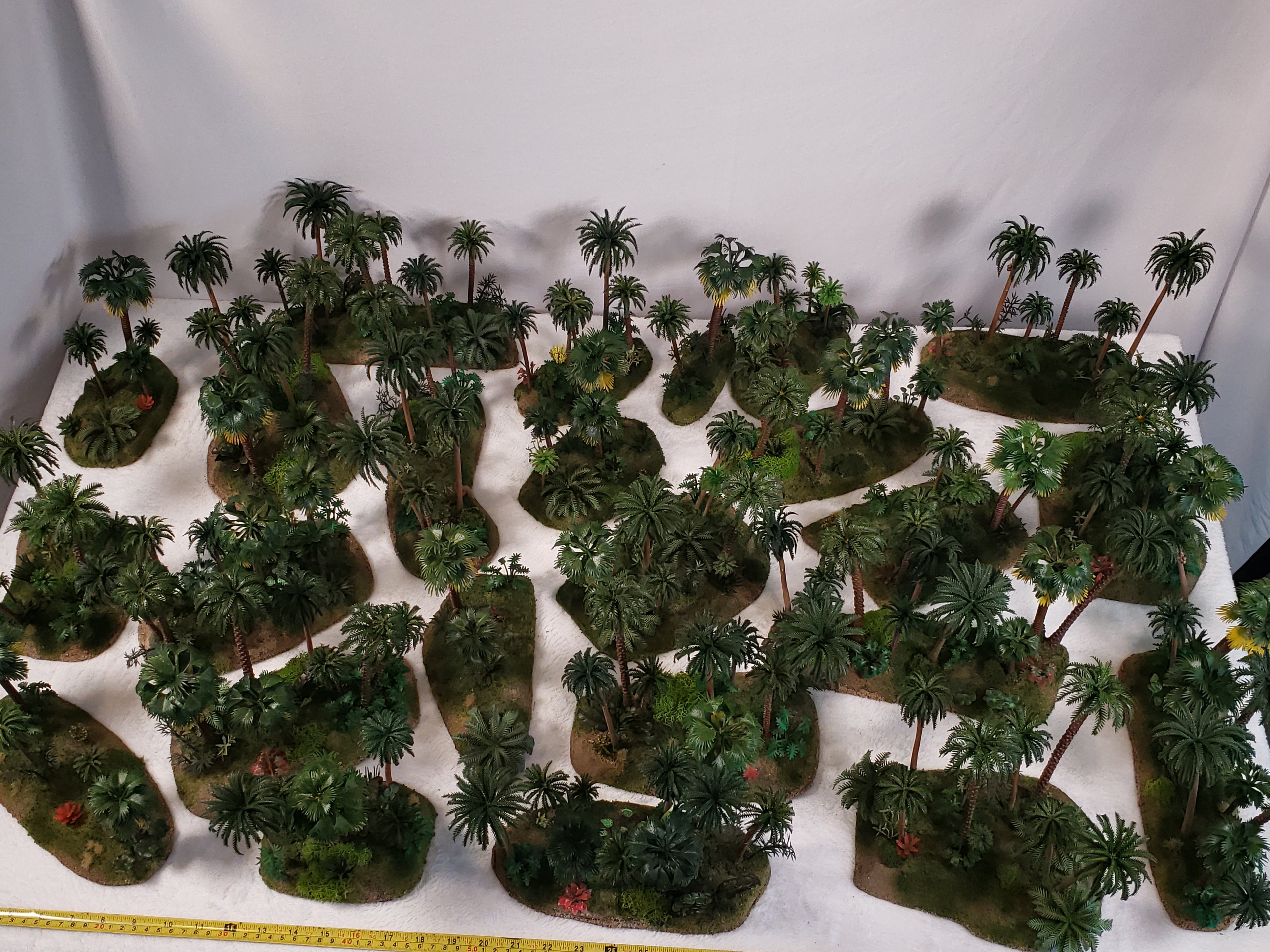 Mega Jungle Set - 25 Premium 28mm Terrain Pieces + 20 Bases + Matching Flock | Ready-to-Play Tropical Battlefield
