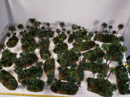 Mega Jungle Set - 25 Premium 28mm Terrain Pieces + 20 Bases + Matching Flock | Ready-to-Play Tropical Battlefield