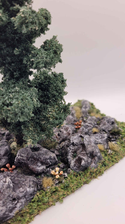Rocky Highlands Modular Terrain Set | 5piece 28mm Wargaming Scatter Terrain with Trees Ships Free