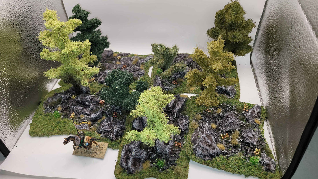 Rocky Highlands Modular Terrain Set | 5piece 28mm Wargaming Scatter Terrain with Trees Ships Free