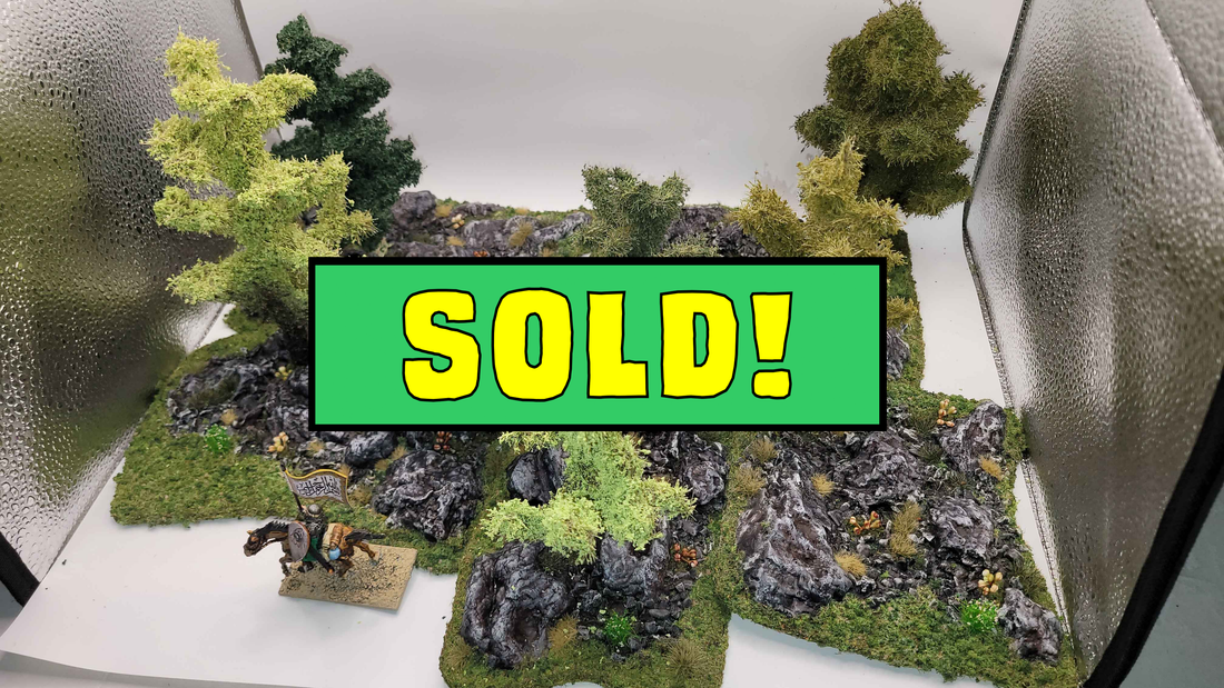 Rocky Highlands Modular Terrain Set | 5piece 28mm Wargaming Scatter Terrain with Trees Ships Free