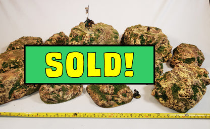 11-Piece Desert Rock &amp; Hill Terrain Set | 28mm Wargaming | Painted &amp; Flocked | Ready to Play