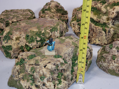 11-Piece Desert Rock &amp; Hill Terrain Set | 28mm Wargaming | Painted &amp; Flocked | Ready to Play