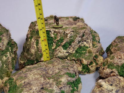 11-Piece Desert Rock &amp; Hill Terrain Set | 28mm Wargaming | Painted &amp; Flocked | Ready to Play