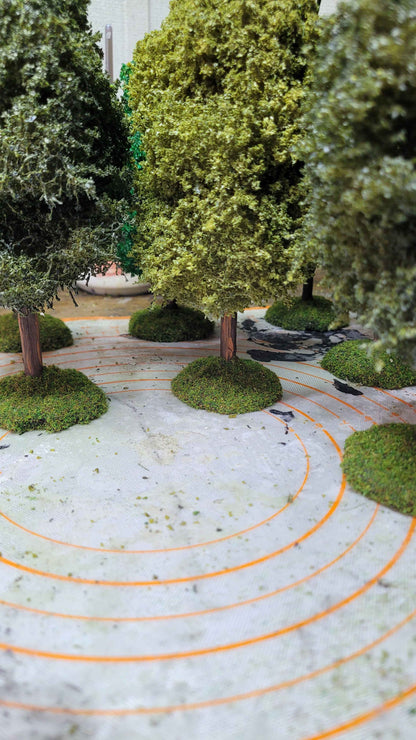 Truescale Deciduous Trees for 28mm Miniatures | 5-7" Durable Tabletop Terrain | MDF Base | Set of 10