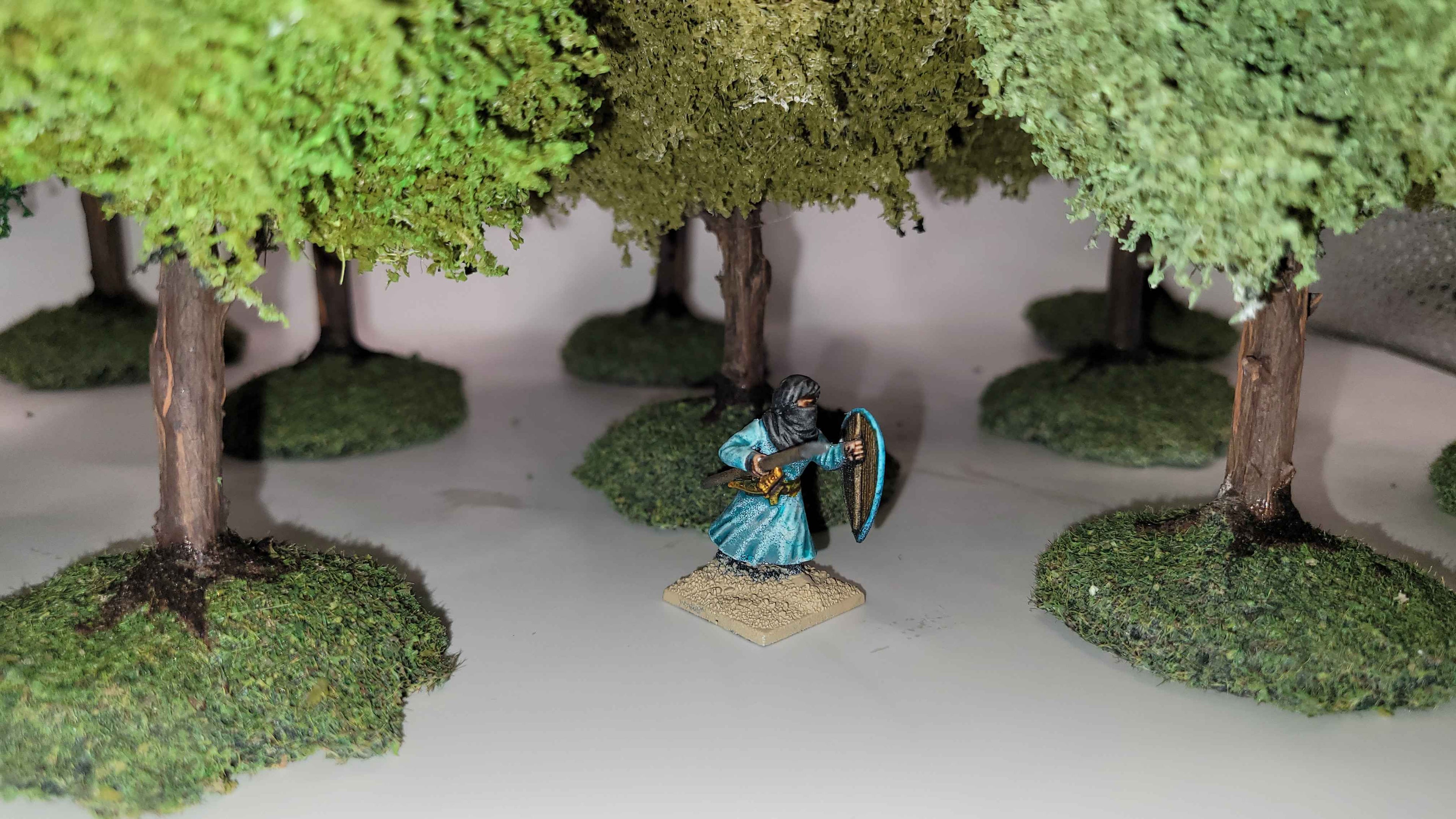 Truescale Deciduous Trees for 28mm Miniatures | 5-7" Durable Tabletop Terrain | MDF Base | Set of 10