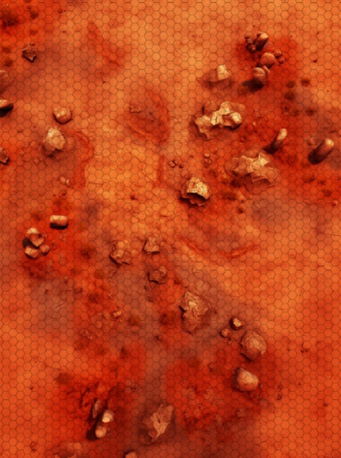 Red Planet Hex Battle Mat — FeltPro™ Cloth