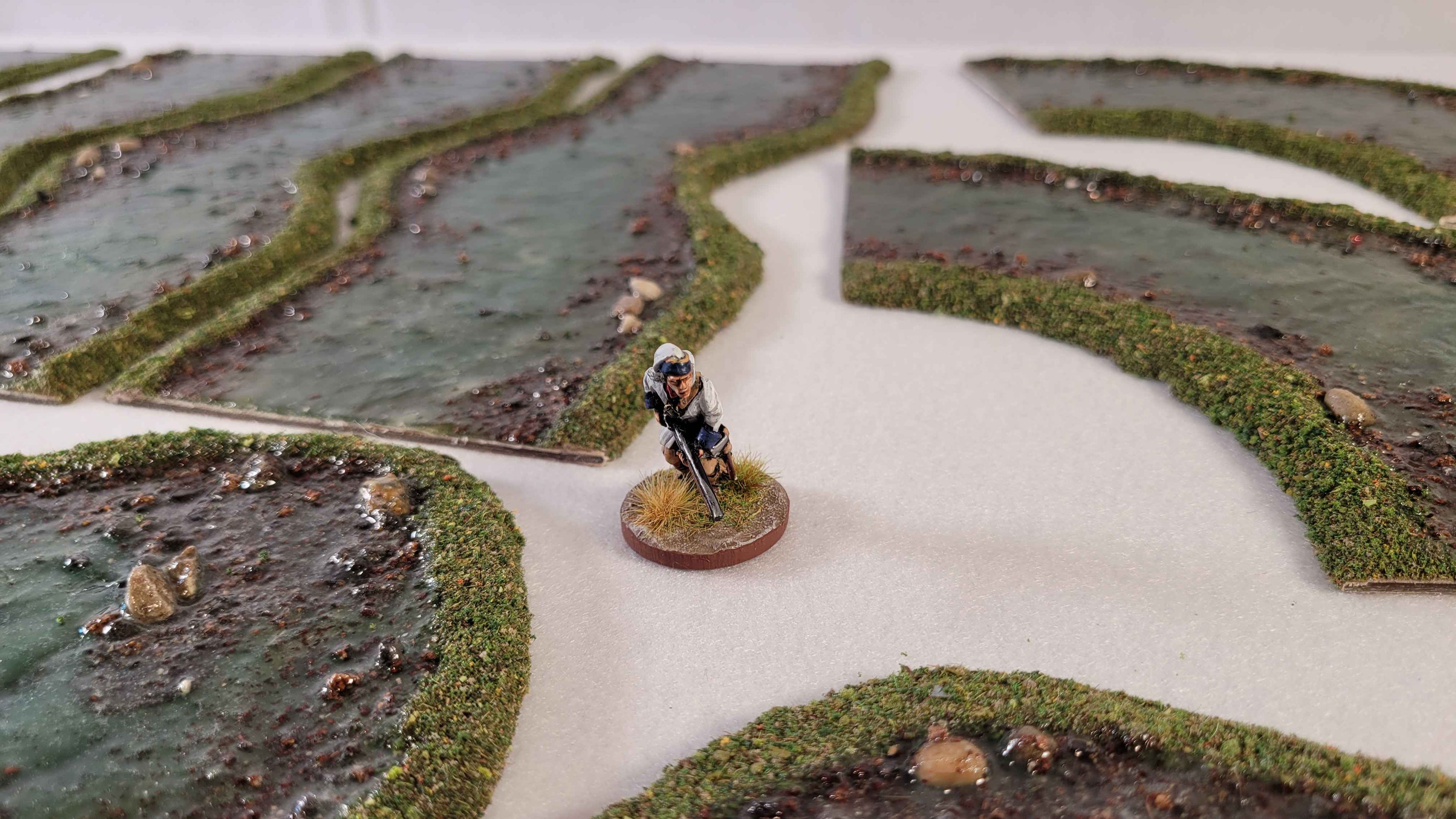 Handmade River Terrain Set – Modular Wargaming River Sections | 28mm Scale | Acrylic Base | Wargame Terrain by Chan