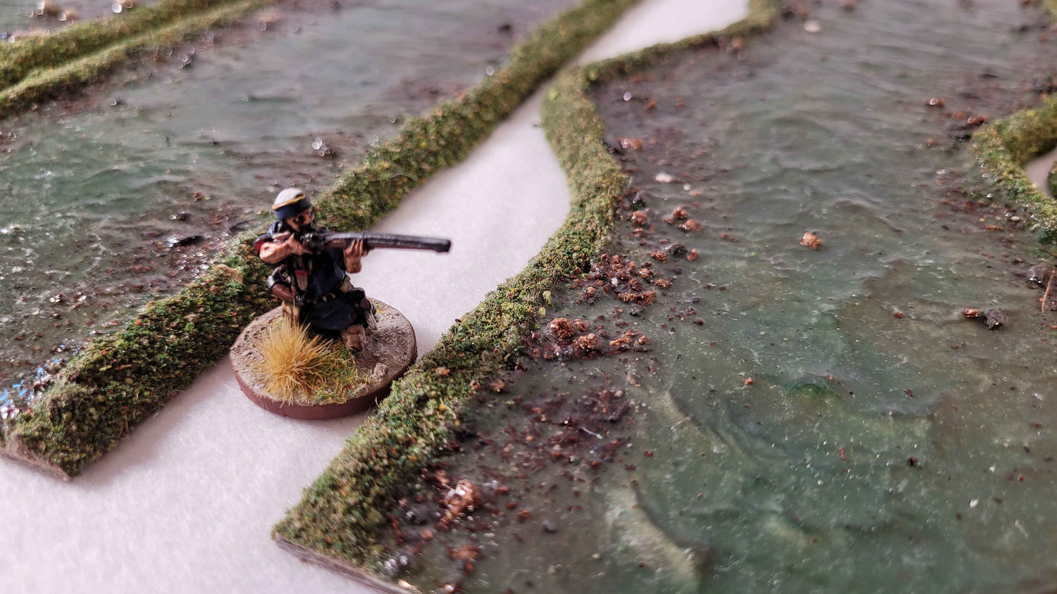 Handmade River Terrain Set – Modular Wargaming River Sections | 28mm Scale | Acrylic Base | Wargame Terrain by Chan