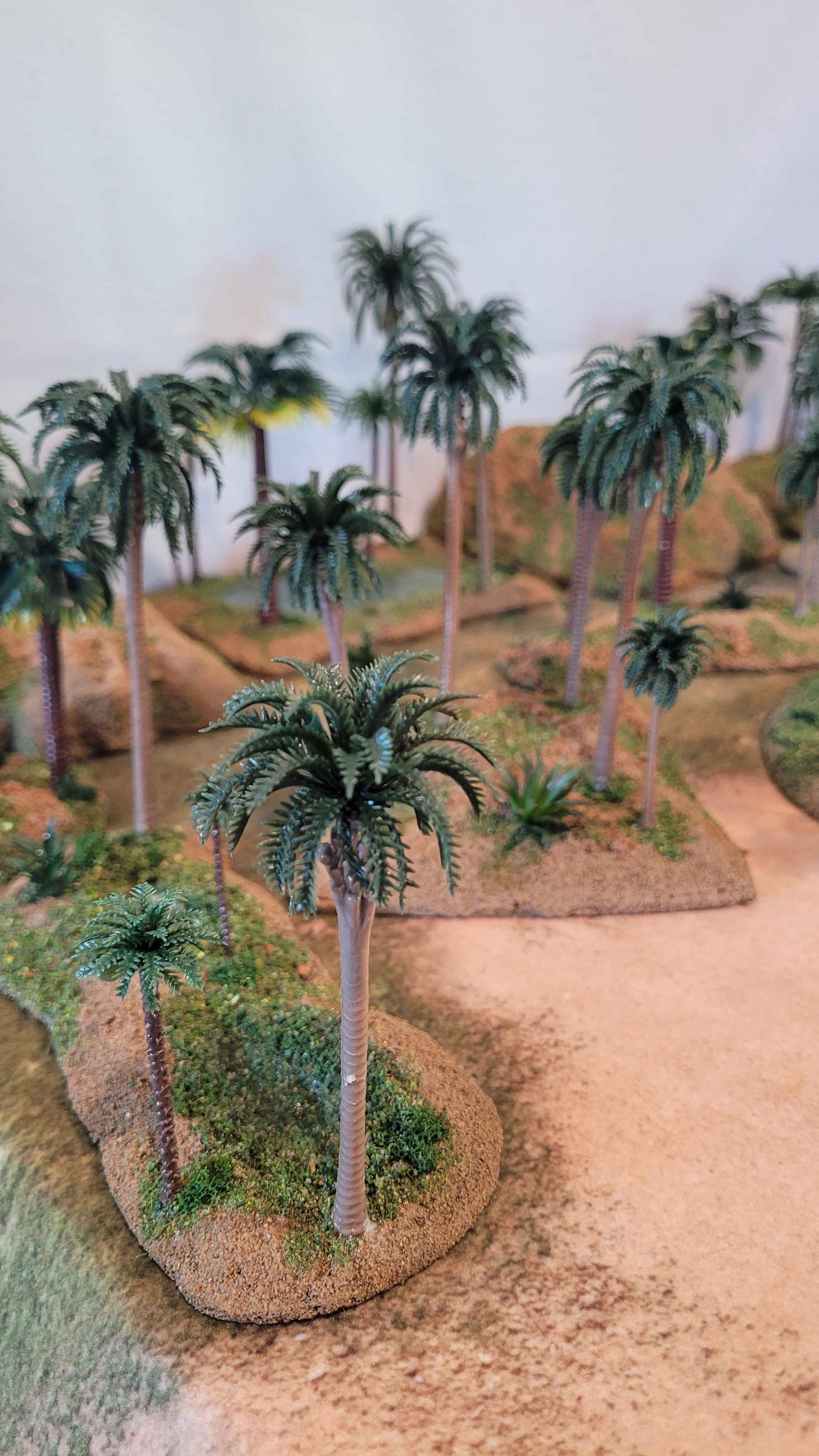 Oasis Terrain Set (18 Pieces) — Handmade, Palms, Resin Pools, MDF Based