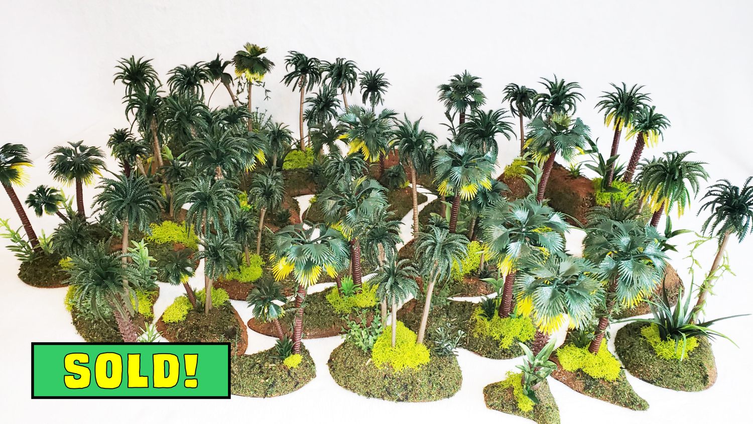 23-Piece Handcrafted Jungle Terrain Set – 28mm+ Wargaming Scenery
