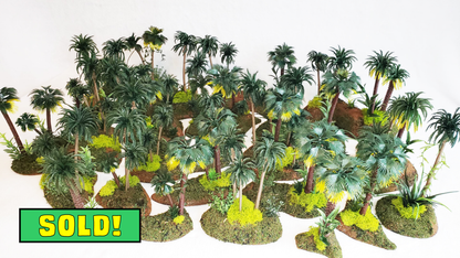 23-Piece Handcrafted Jungle Terrain Set – 28mm+ Wargaming Scenery
