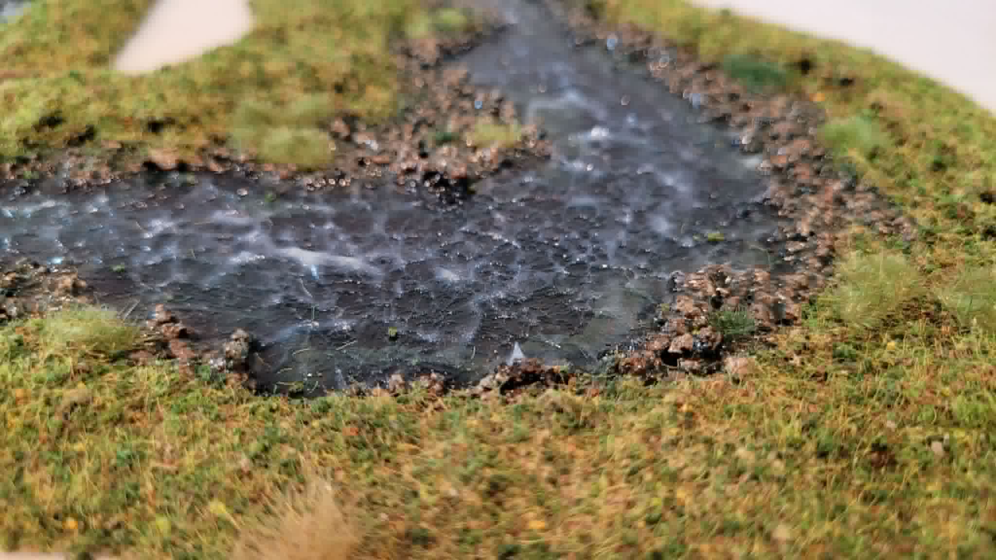 Over 15ft of Handmade 28mm Stream Set — 18-Piece Flocked River Terrain with Bends, Forks, Ponds &amp; Springs | Wargaming &amp; RPG Water Features