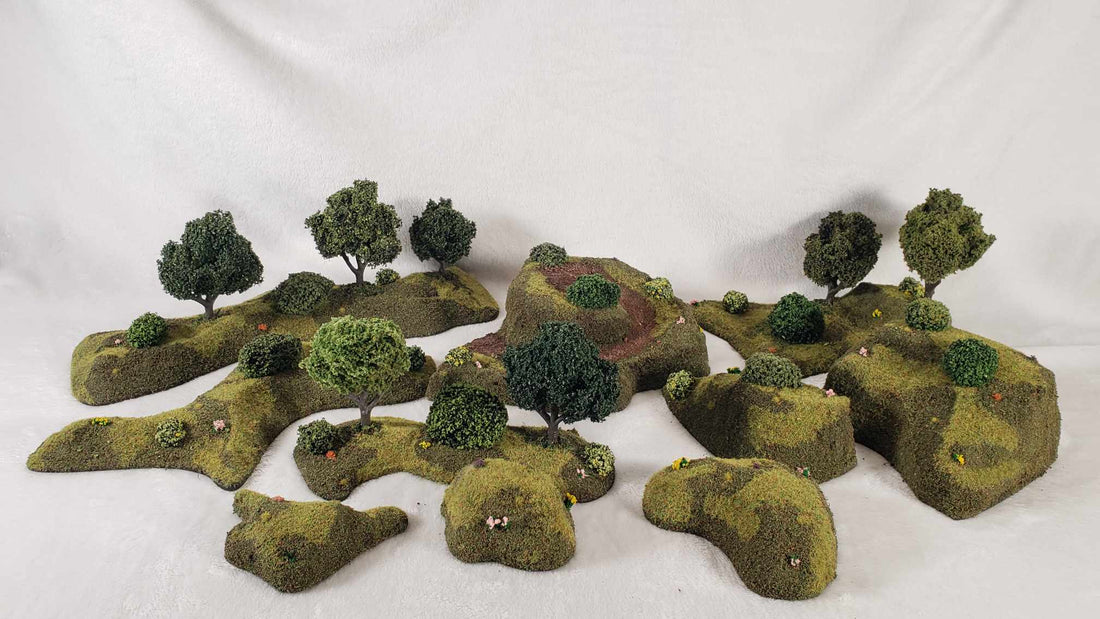 Handcrafted Forest &amp; Hill Terrain Set – 28mm Wargaming Scenery (Multi-Scale Compatible)