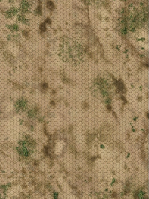 Arid Steppe Hex Battle Mat — FeltPro™ Cloth