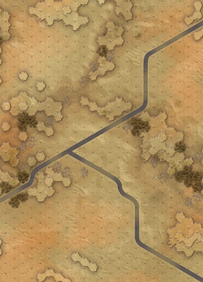 Desert Crossroads Hex Battle Mat — FeltPro Cloth for BattleTech &amp; Alpha Strike