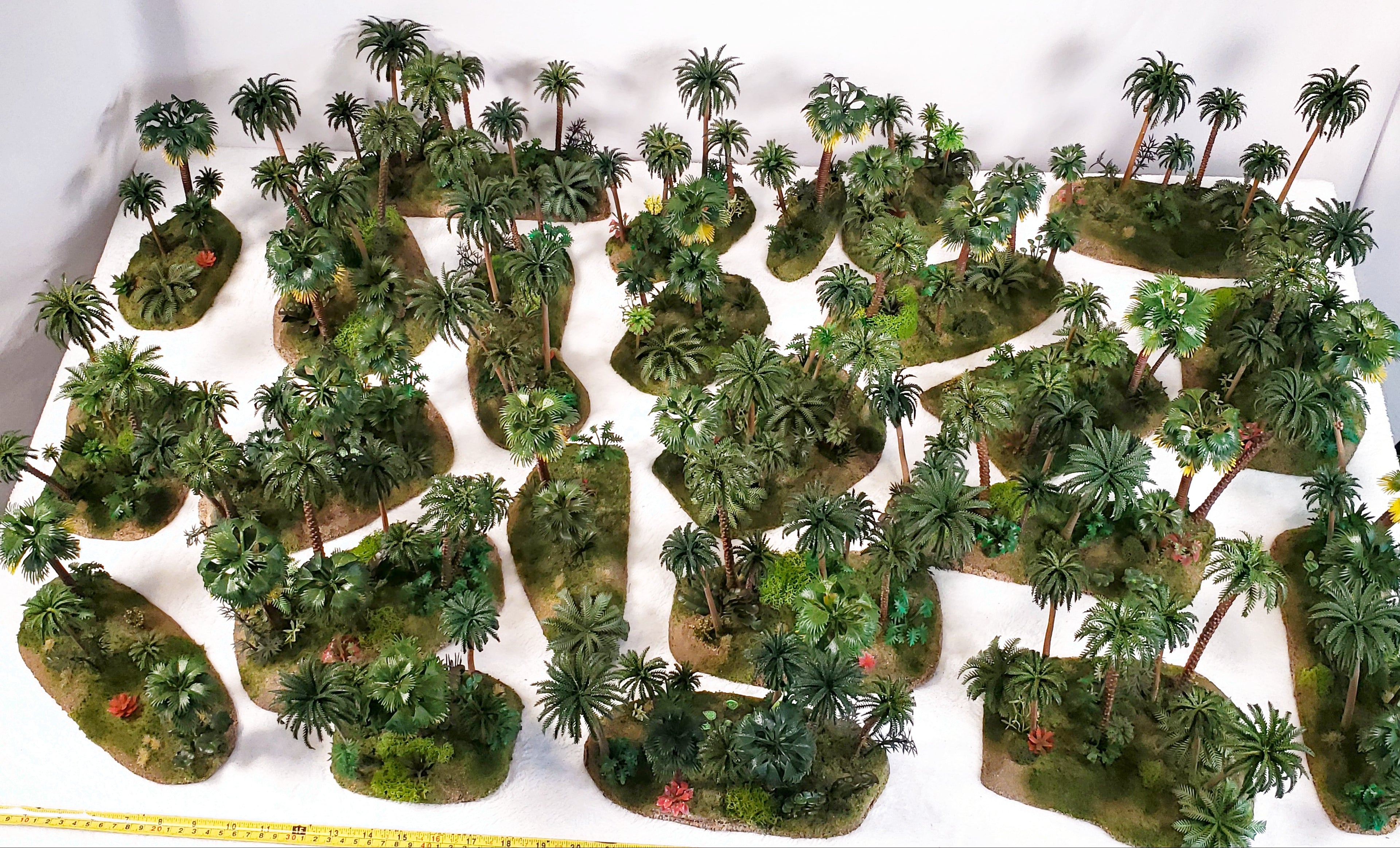 Mega Jungle Set - 25 Premium 28mm Terrain Pieces + 20 Bases + Matching Flock | Ready-to-Play Tropical Battlefield